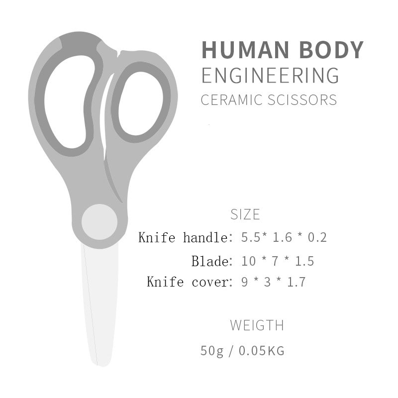 Ceramic Handle Baby Food Scissor